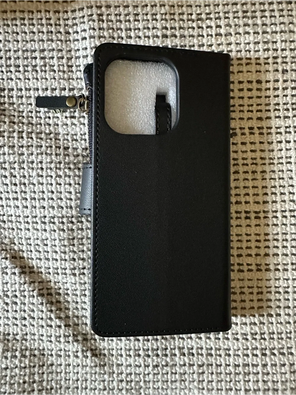 Black Zipper Wallet Phone Case with Card Slots